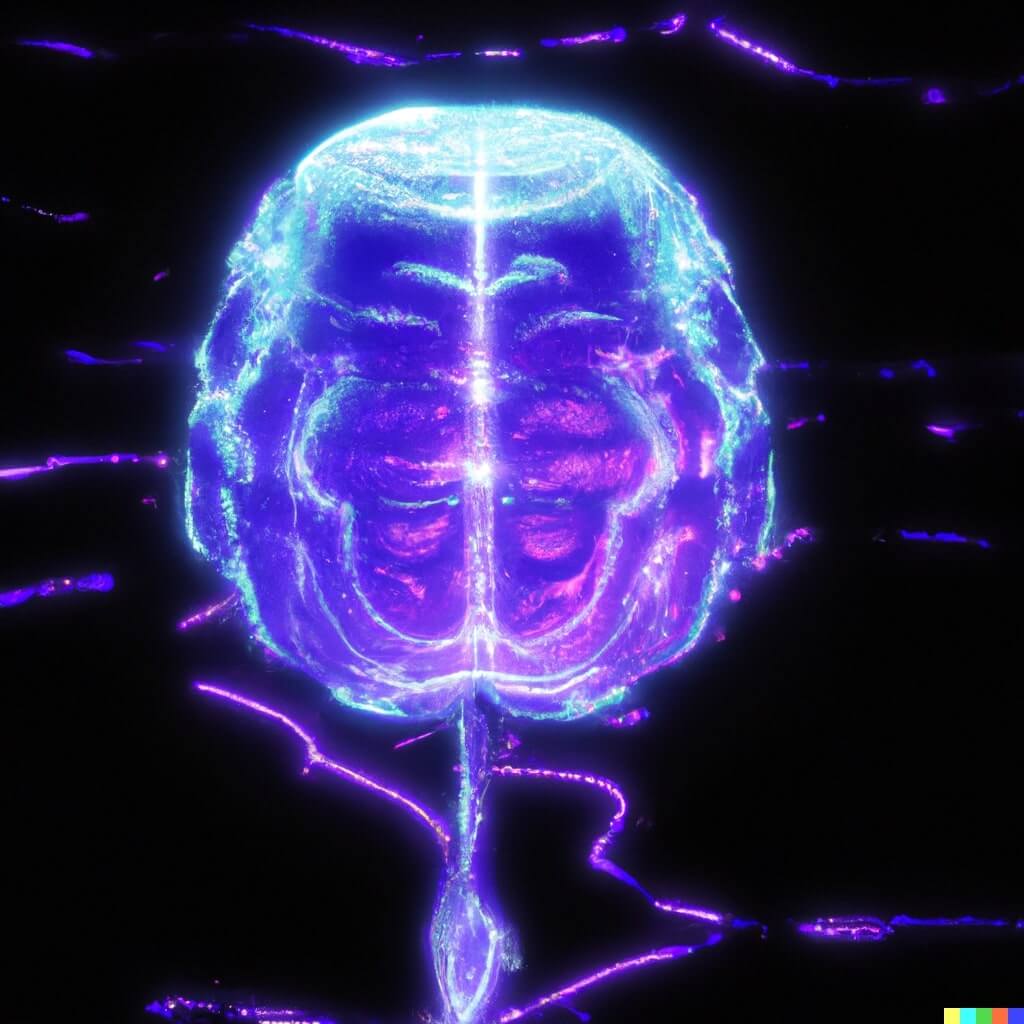 Robot brain, digital art generated by DALL-E 2.