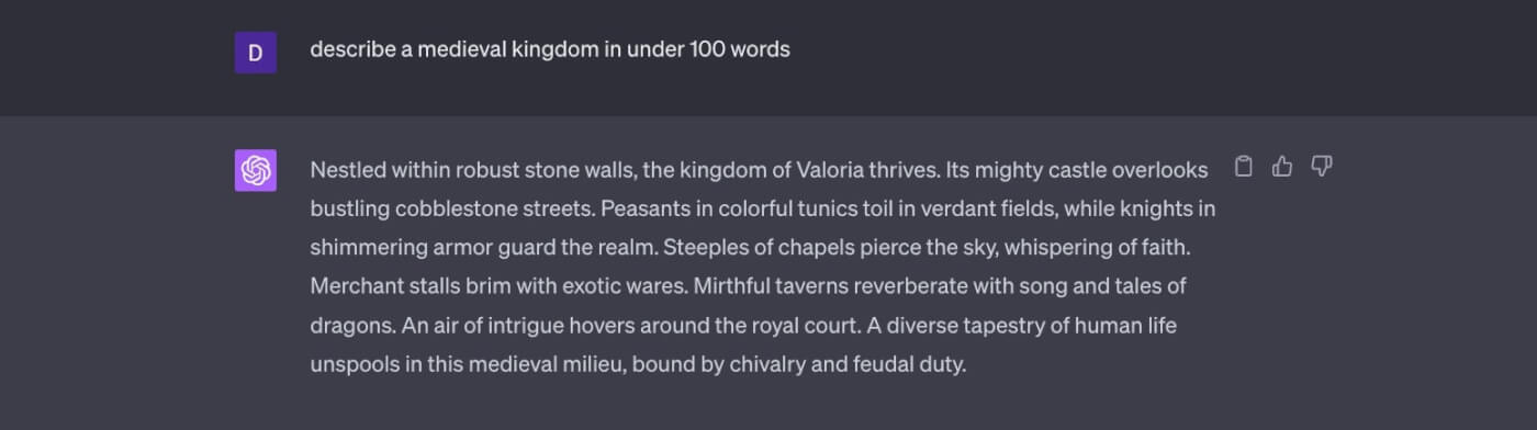 A description of a medieval kingdom written by ChatGPT.