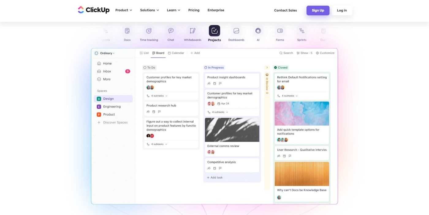 ClickUp user interface.