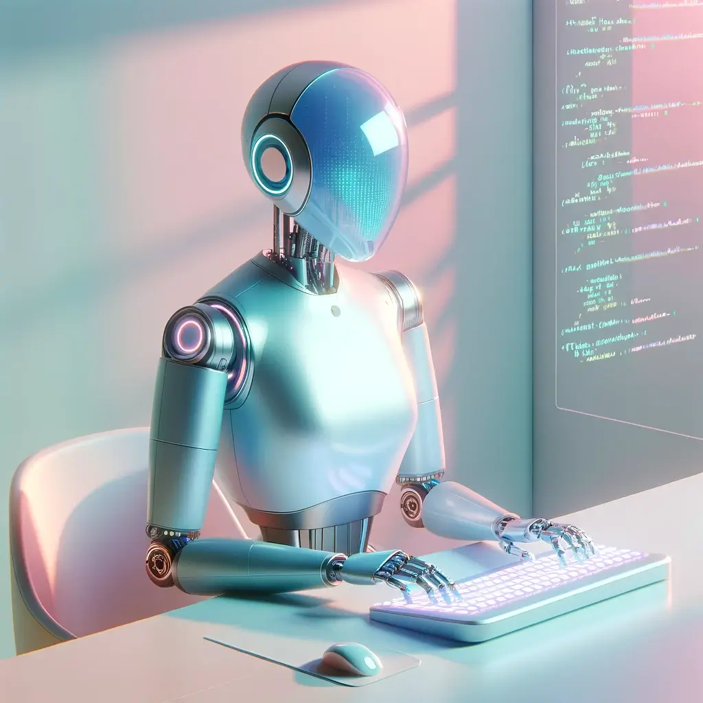 "AI Writing Its Own Code," digital art by DALL-E 3.