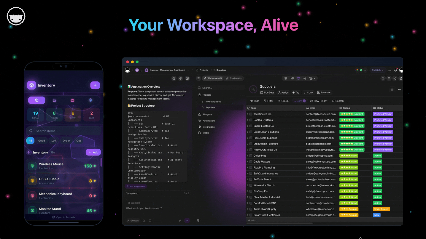 Your workspace, alive: apps, agents, and automations running on phone and desktop