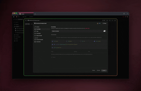 Train AI agents on your knowledge base for personalized tutoring.
