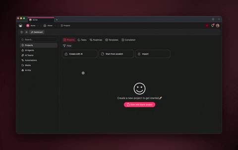 Taskade Genesis generating an automation workflow from a natural-language prompt