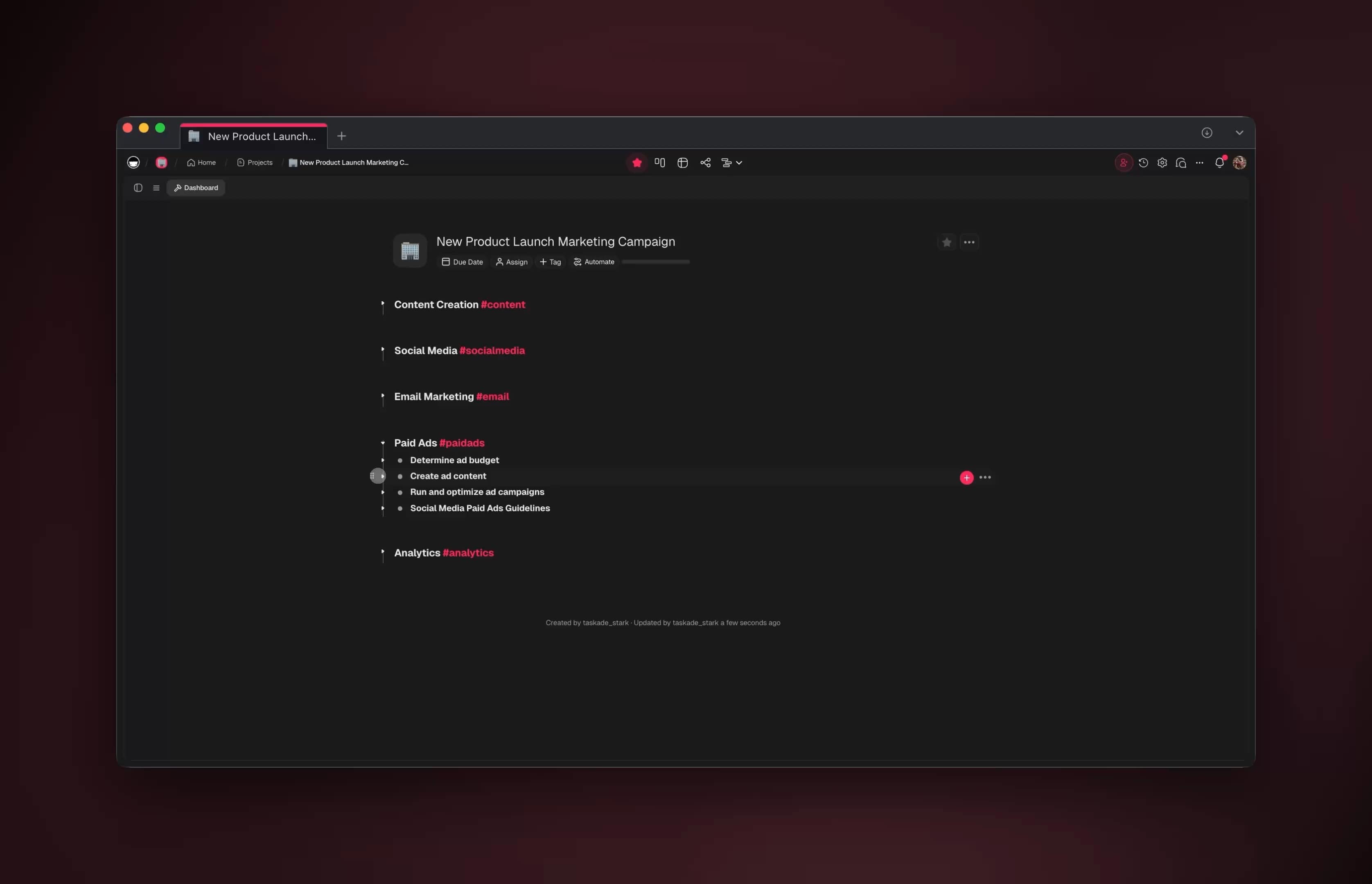 A one-person company run by a team of autonomous AI agents in Taskade Genesis