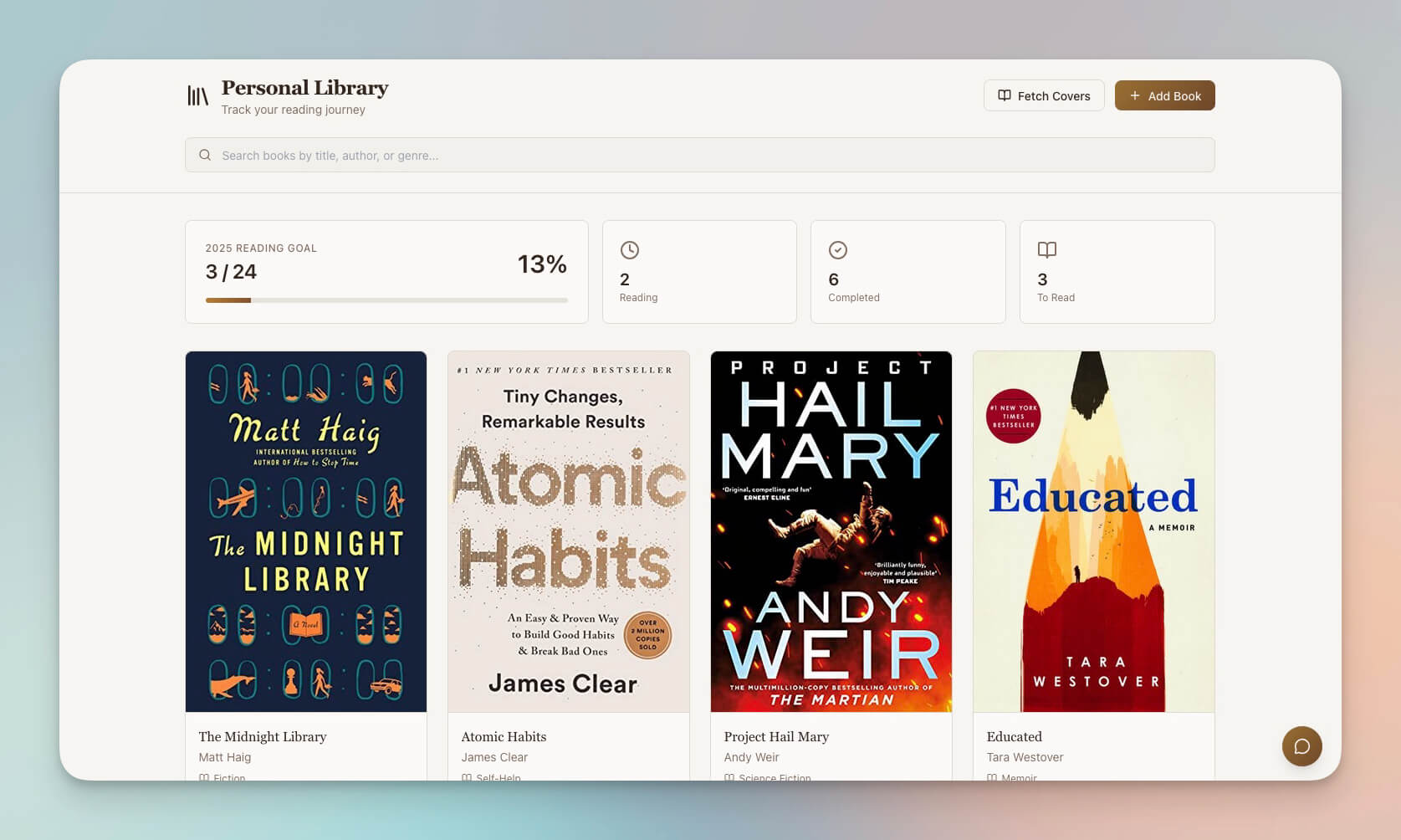 Book Reading Tracker