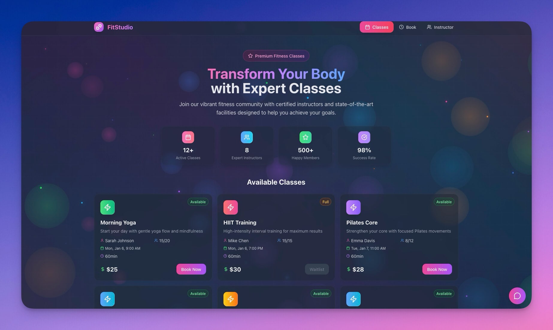 Class Booking Portal