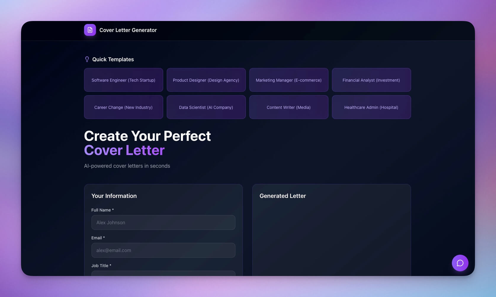 Cover Letter Generator