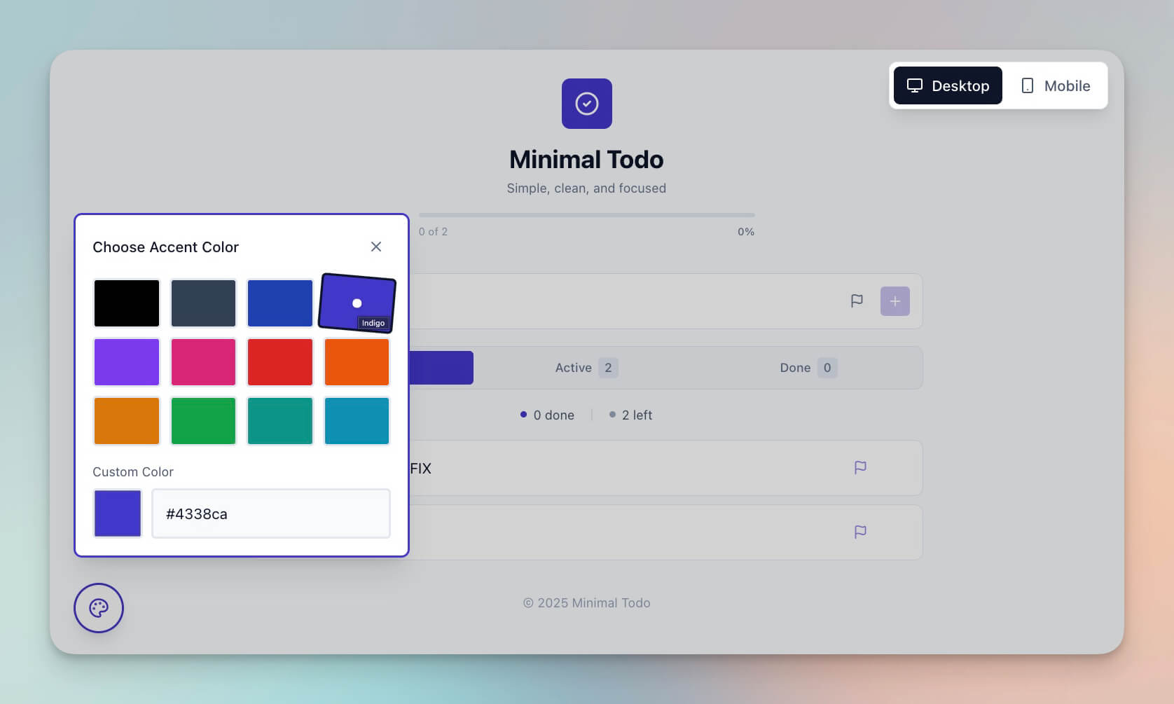 Minimalistic ToDo App