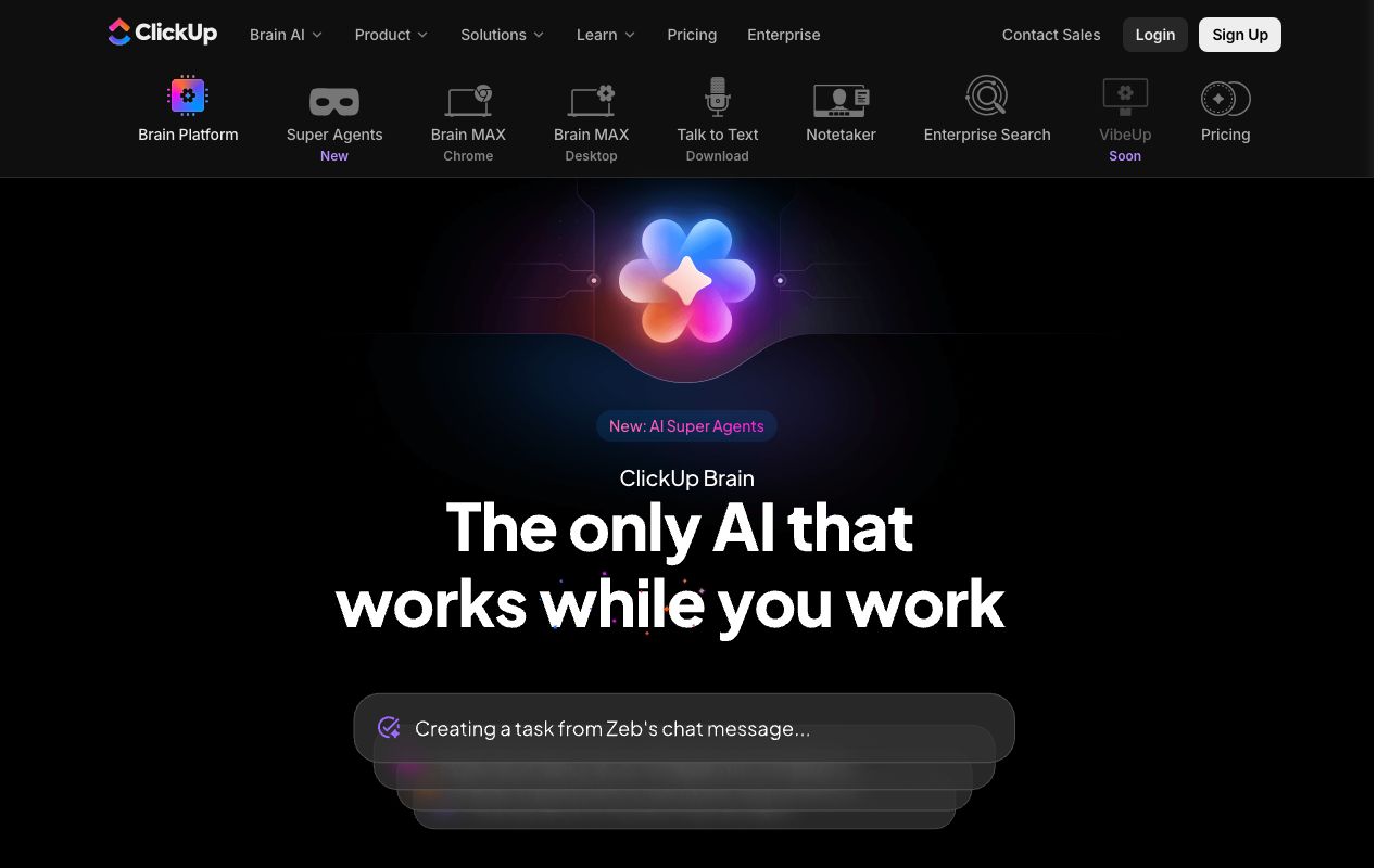 ClickUp Brain AI page