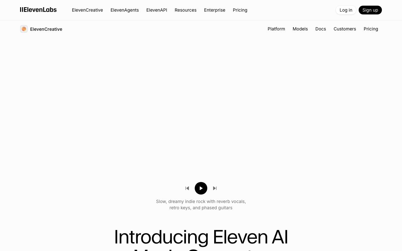 ElevenLabs music generation — fully licensed AI music model