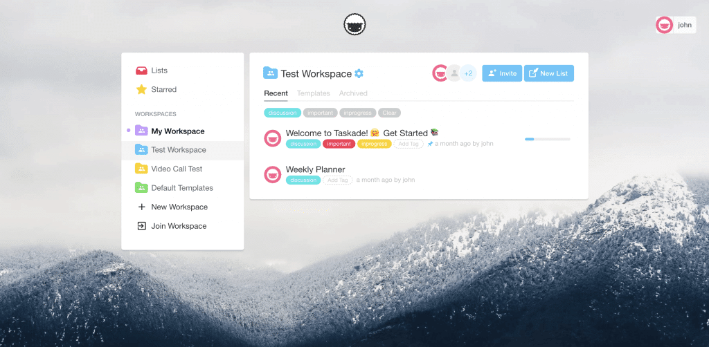 Taskade  Tags Progress Bar Workspace Progression