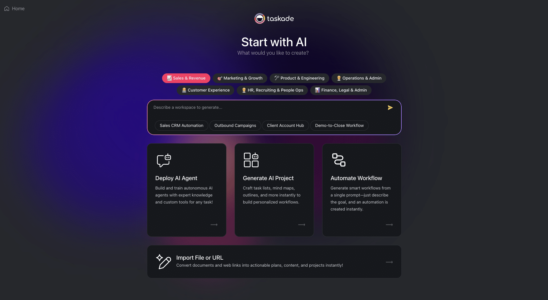 Taskade AI Generator