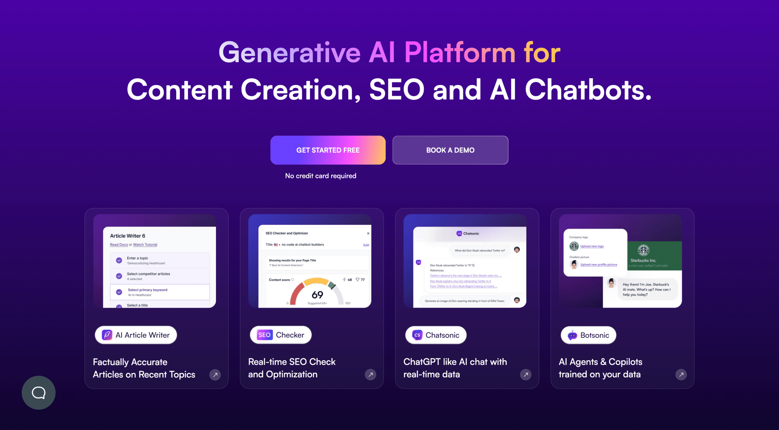 Writesonic homepage | Taskade