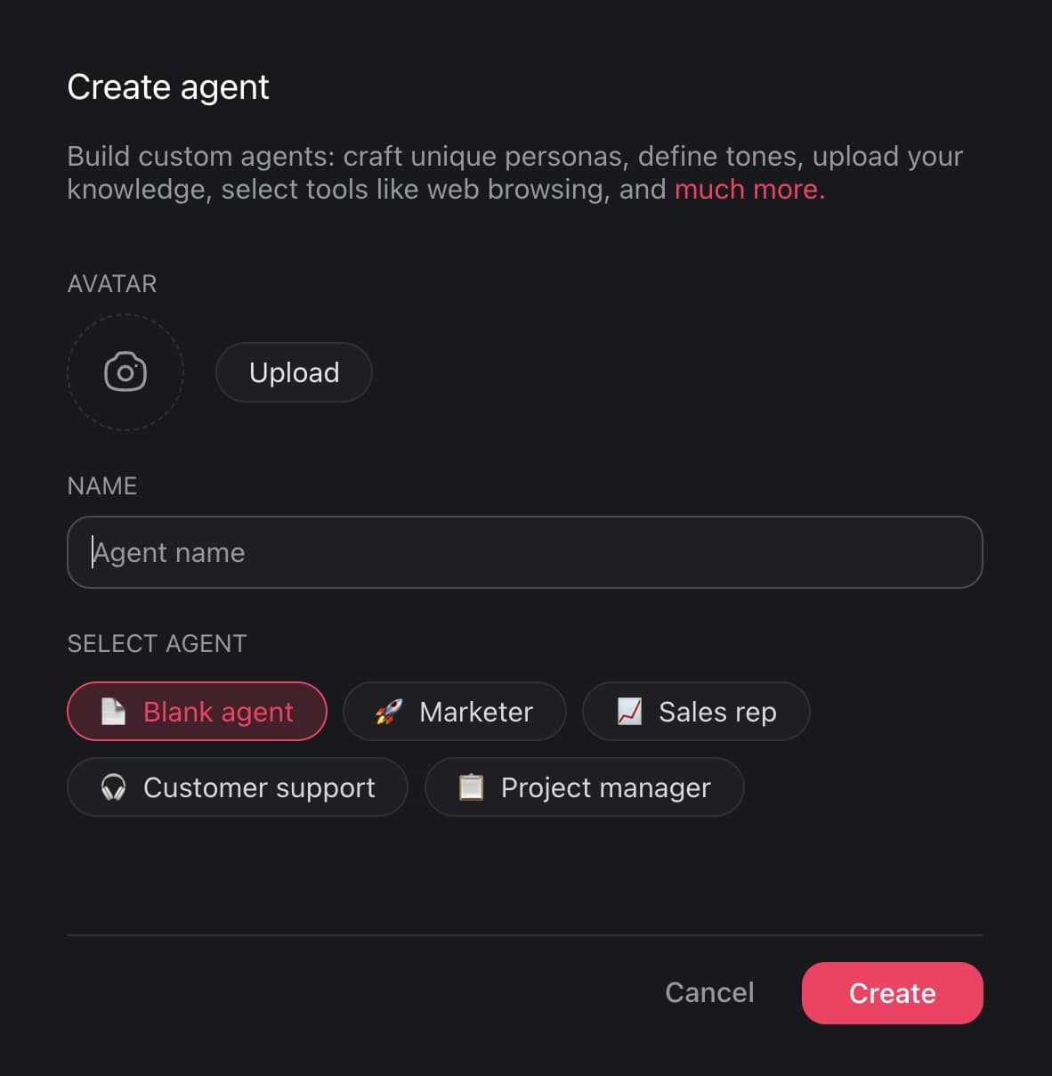 Taskade AI agent creator.