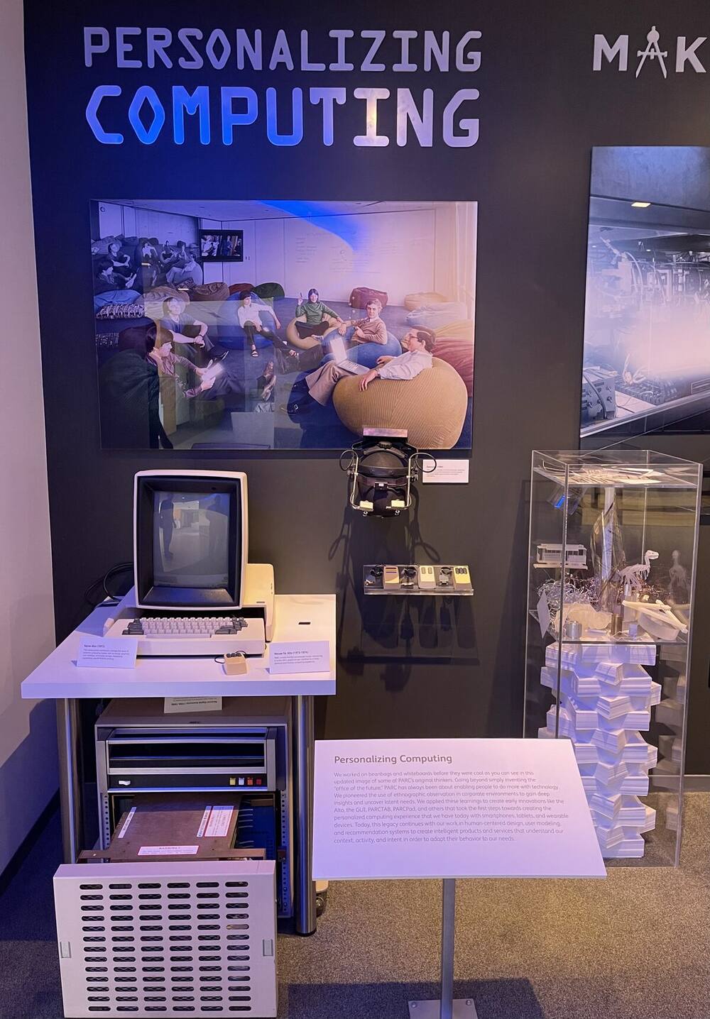 The 1973 Xerox Alto at Xerox PARC, the first computer with a graphical user interface