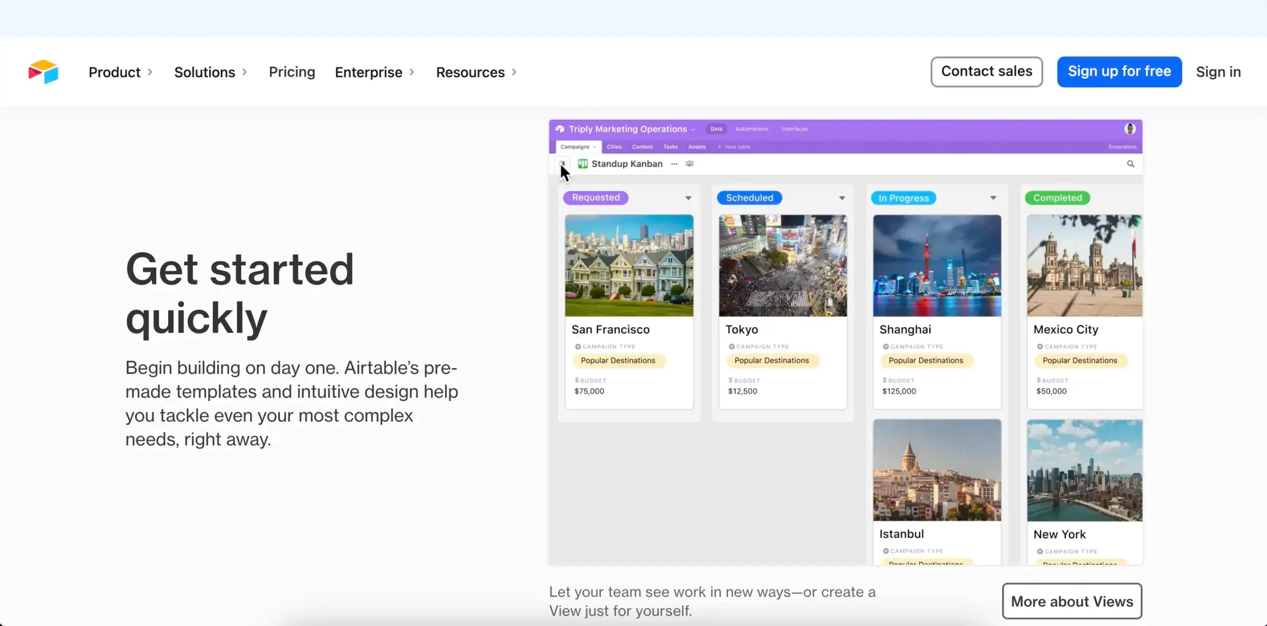 Airtable user interface.