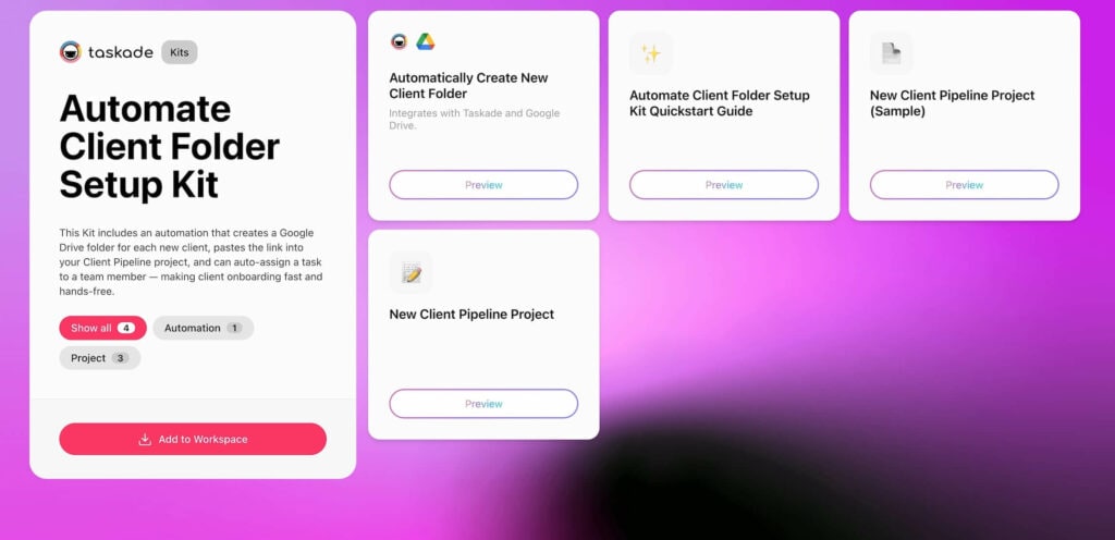 Automate client folder kit