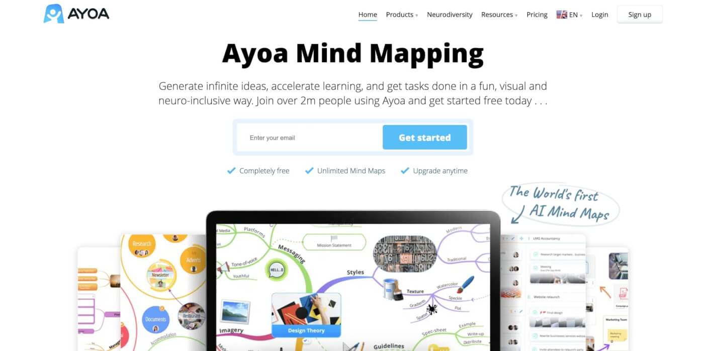 Ayoa user interface.