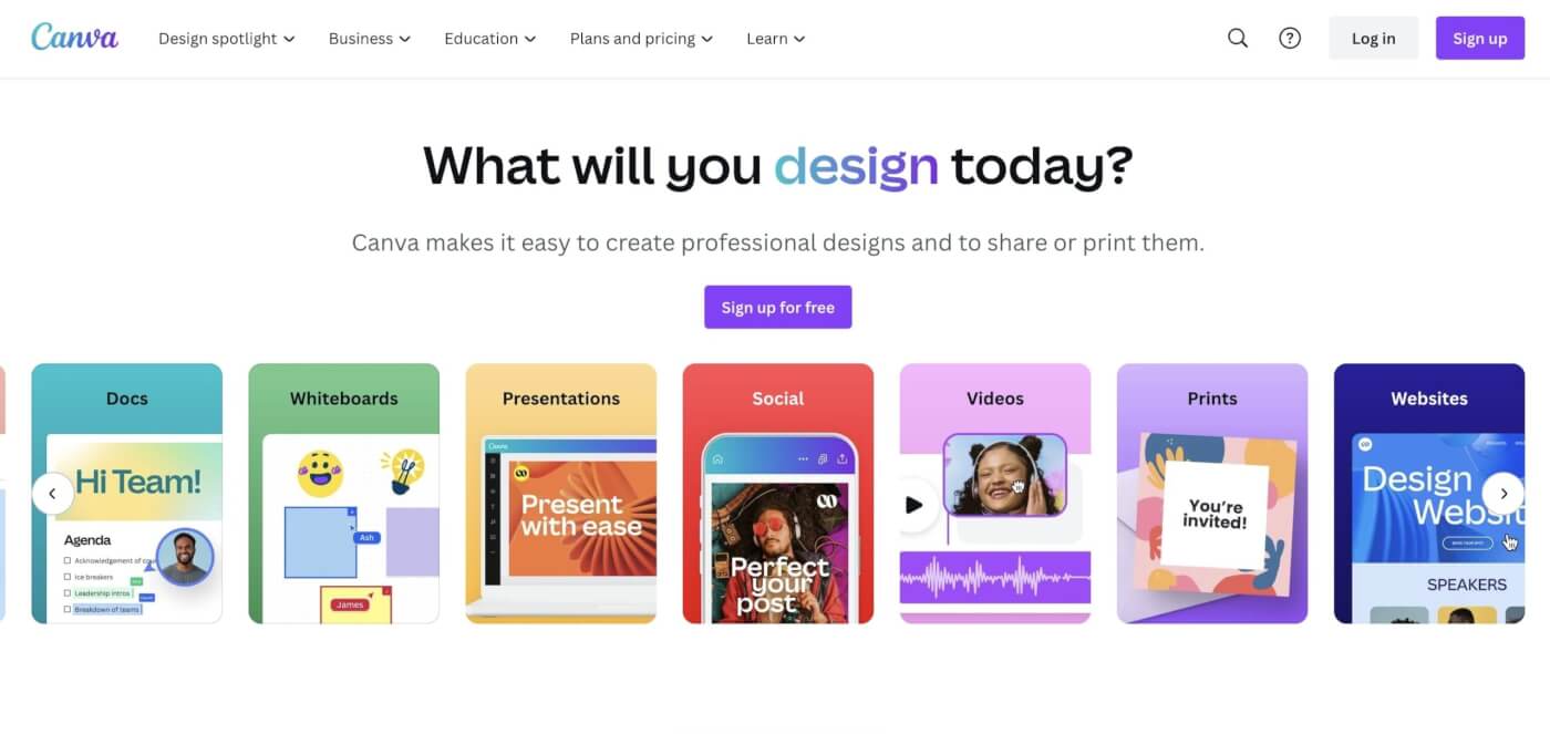 Canva user interface.