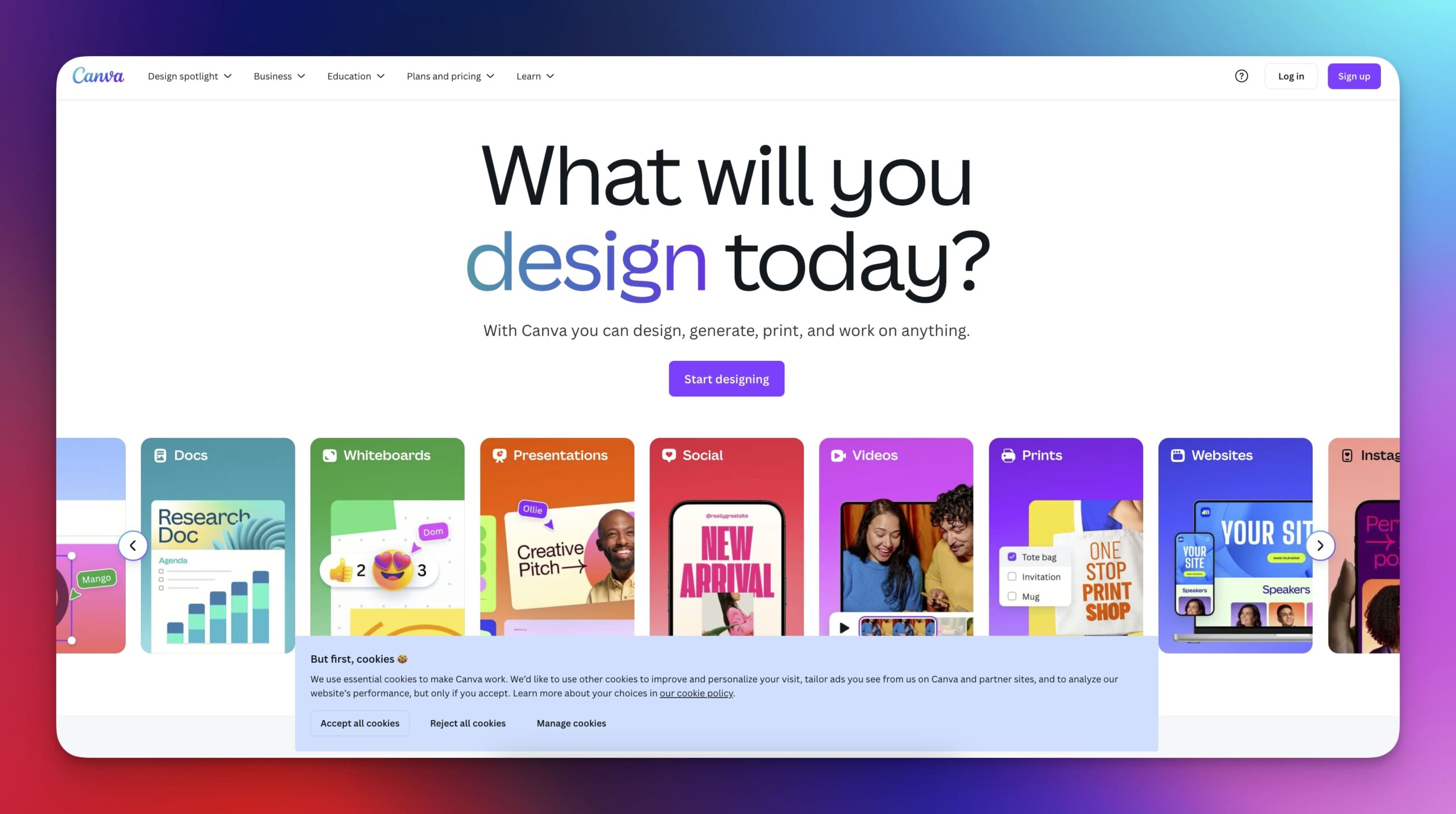 Canva user interface.