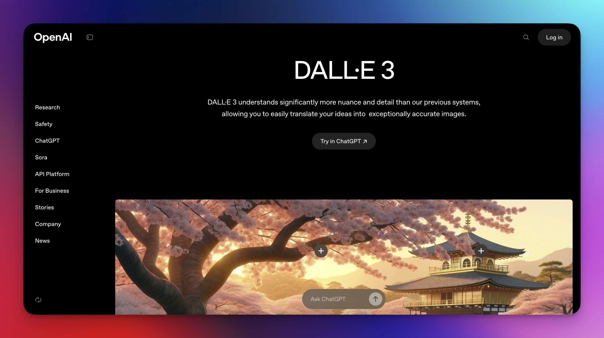 ChatGPT user interface.