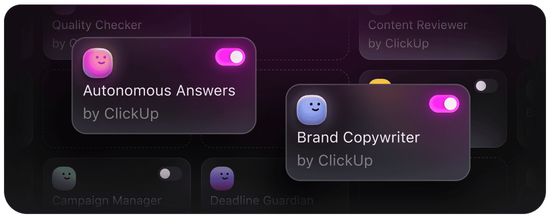 ClickUp Brain AI agents interface