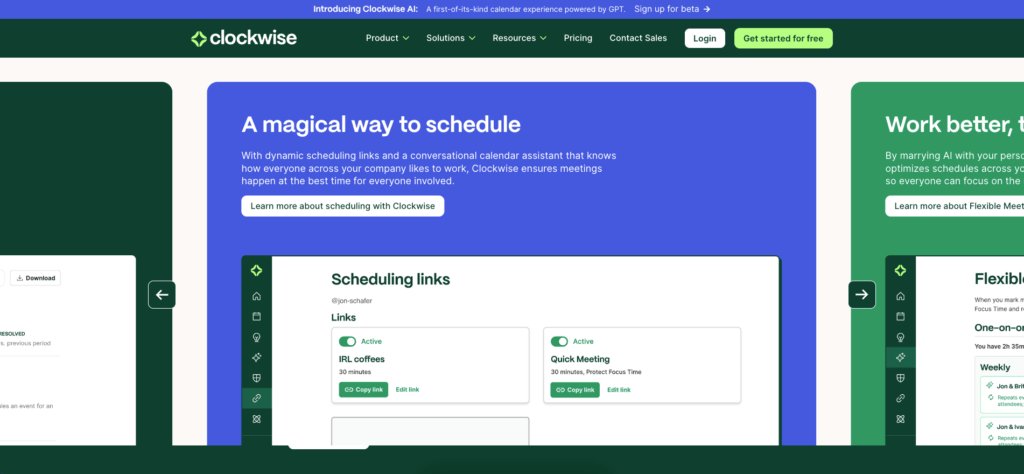 Clockwise user interface.