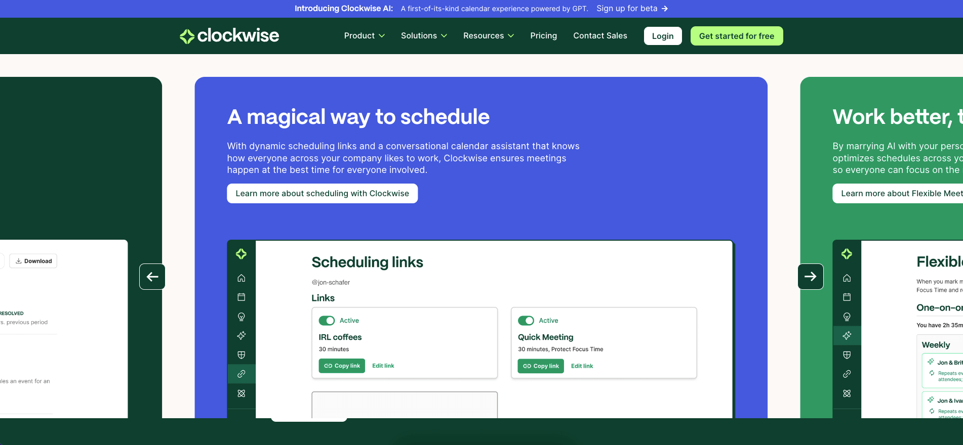 Clockwise user interface.