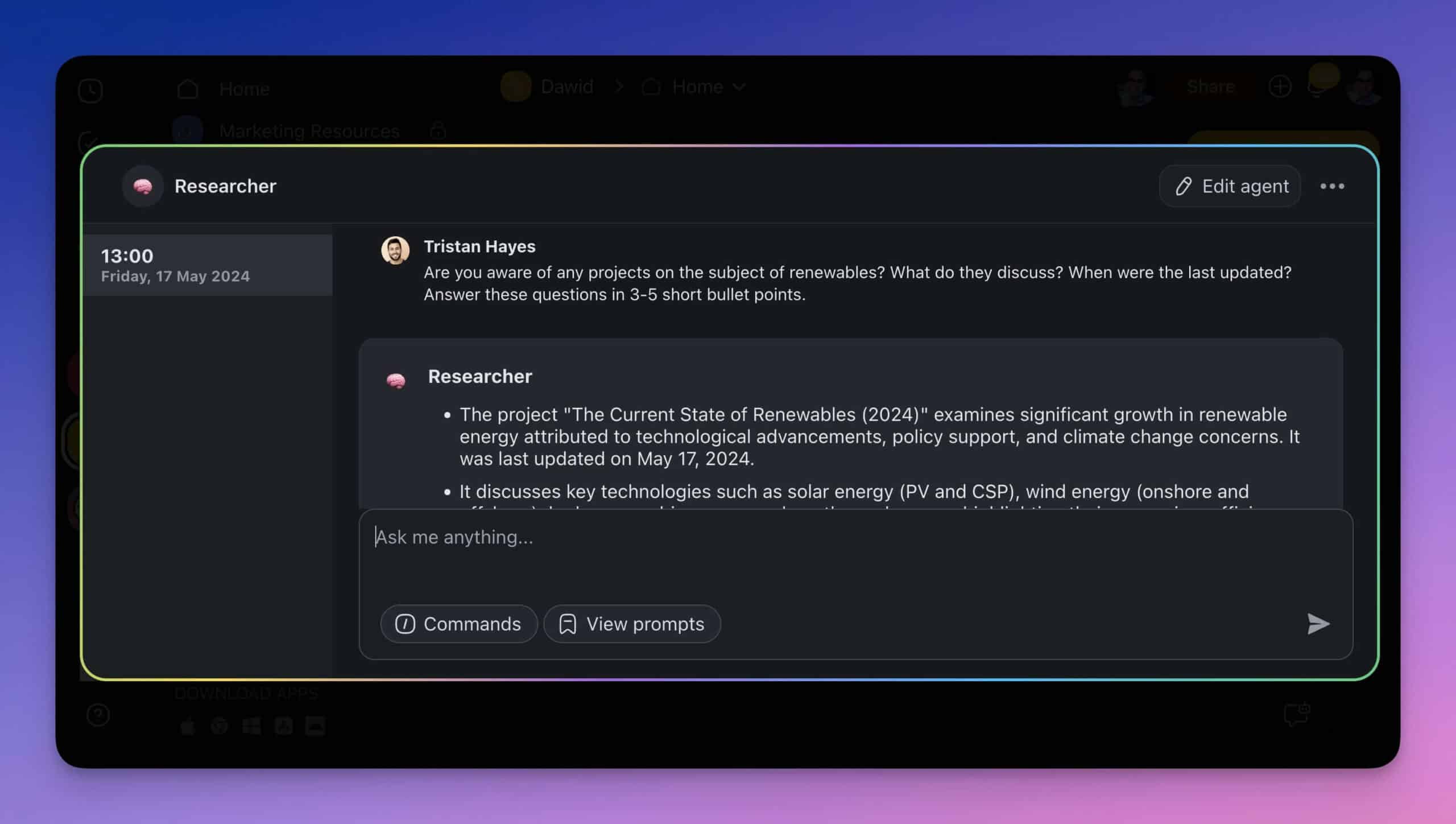 dynamic agent knowledge