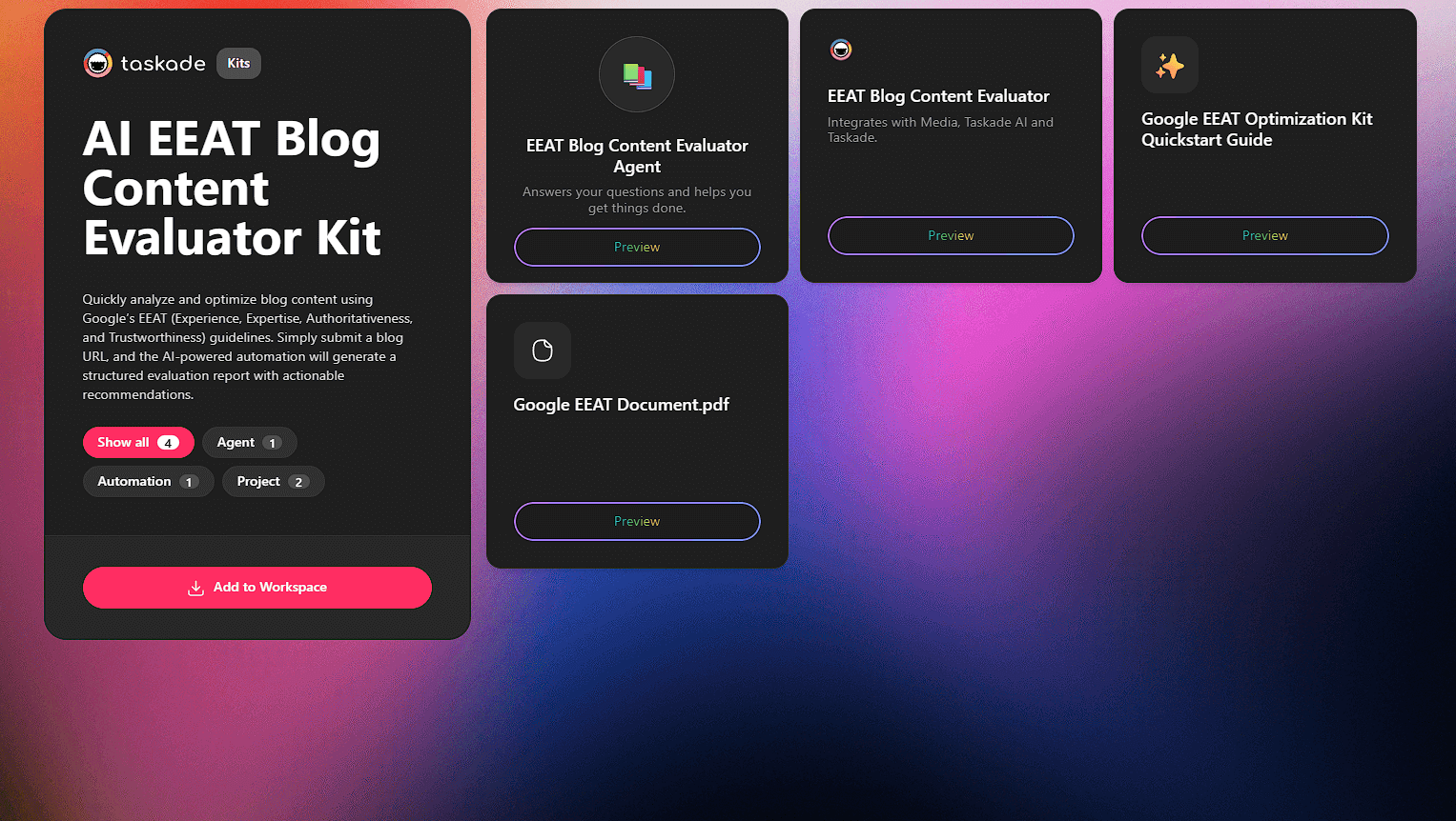 Eeat blog content evaluator kit