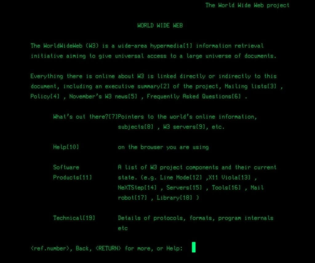 Line-Mode browser UI.