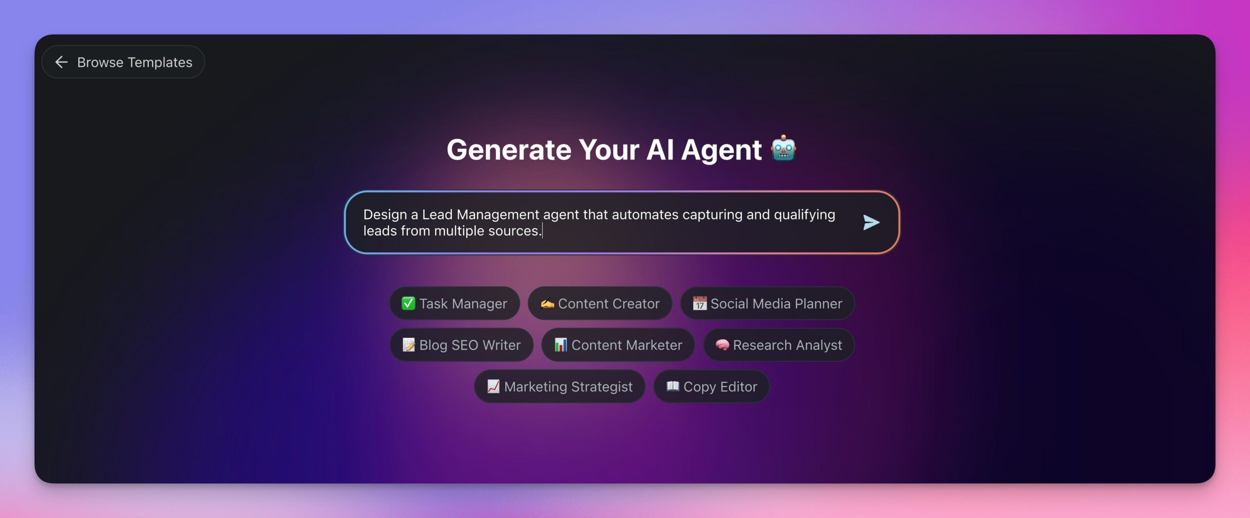 An AI agent template.