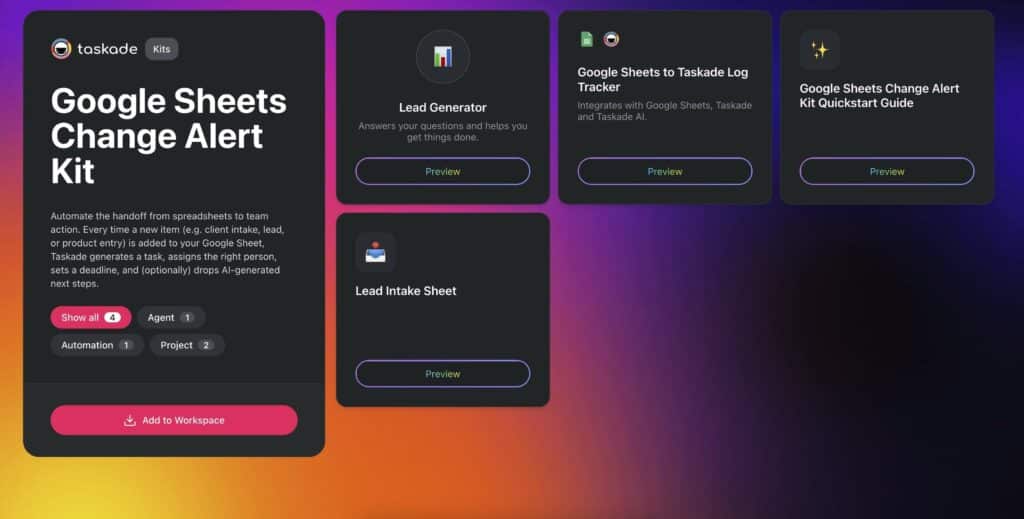 Google sheets change alert kit