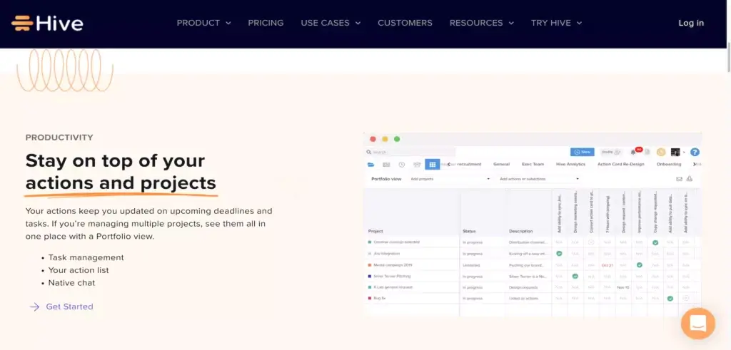 Hive user interface.