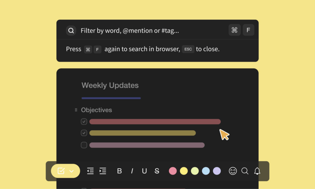 Taskade search feature.