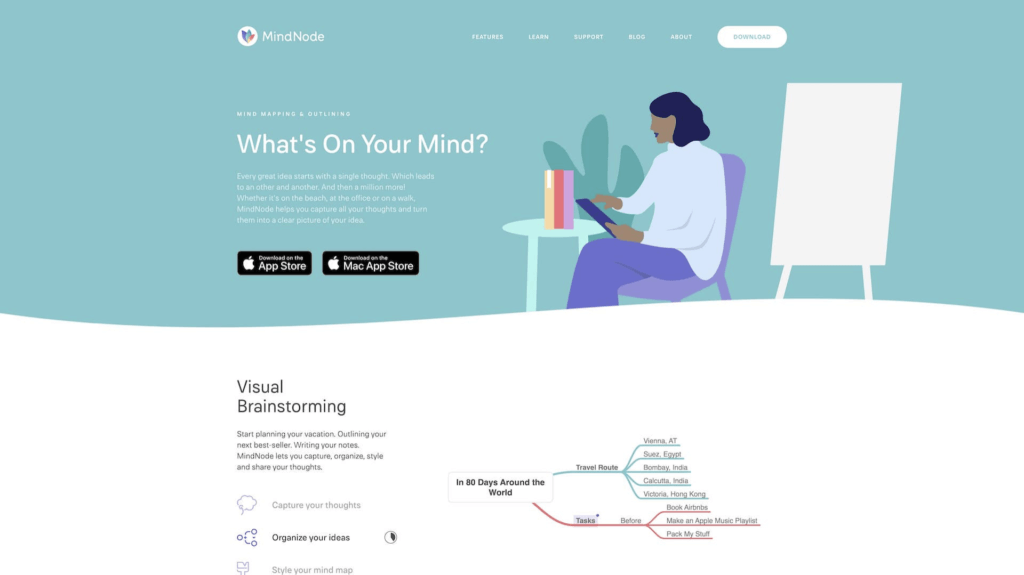 MindNode user interface.