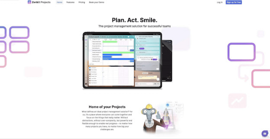 Zenkit user interface.