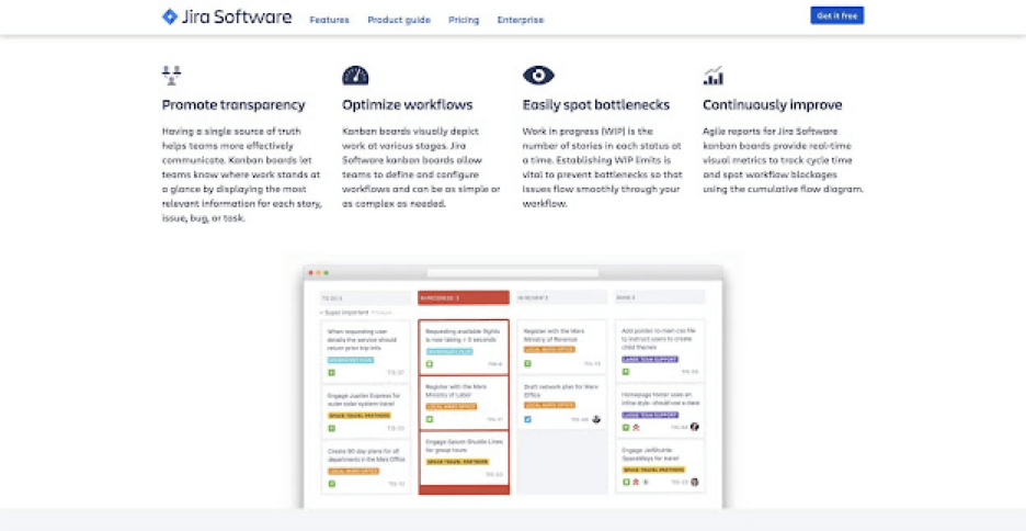 Jira user interface.
