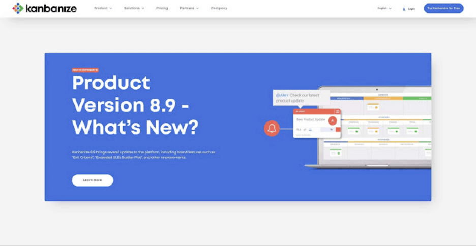 Kanbanize user interface.