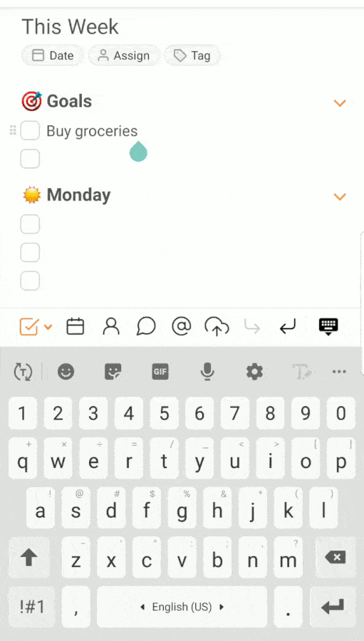 Capturing information on the gousing Taskade’s mobile app.