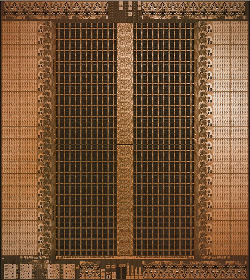 Die shot of the Groq LPU v1 inference chip, which keeps model weights in on-chip SRAM instead of HBM