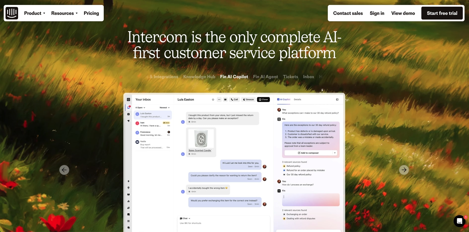 Intercom user interface.