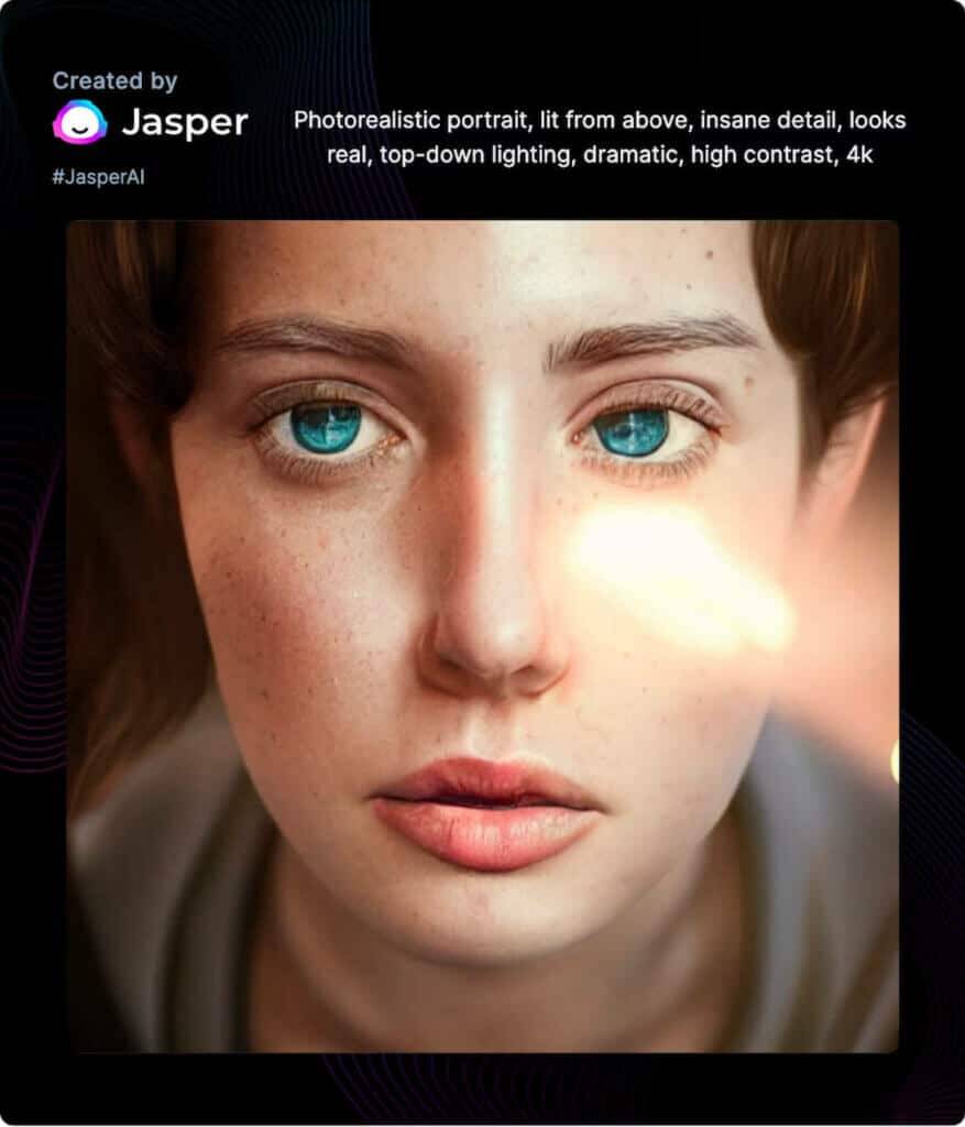 An AI-generated, photorealistic portrait of a woman looking at the camera.