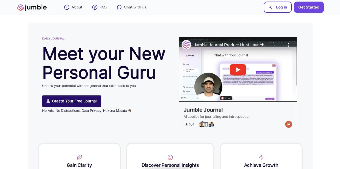 Jumble user interface.