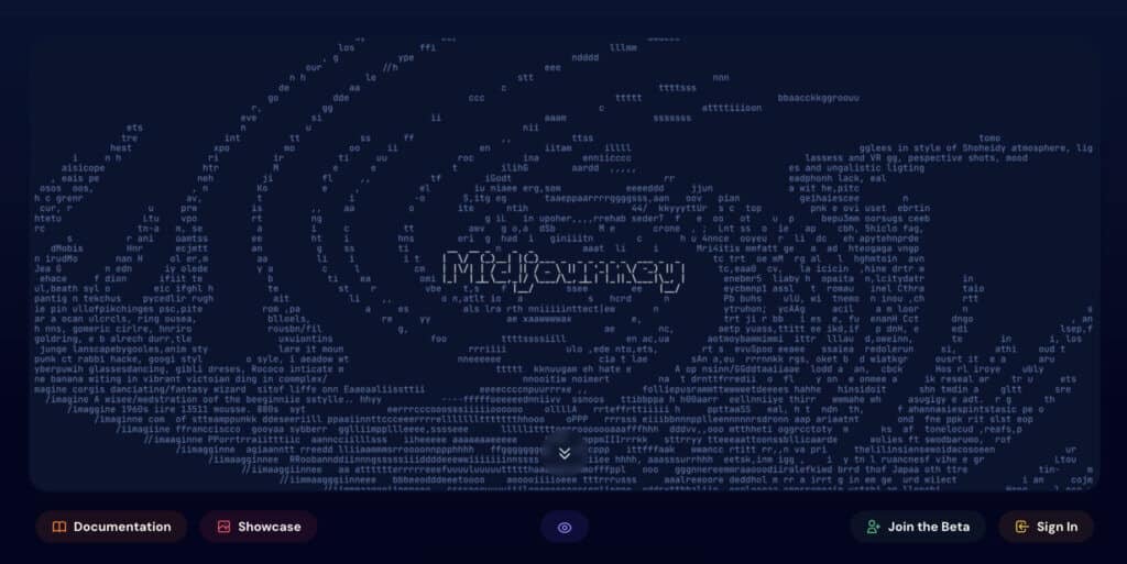 Midjourney user interface.