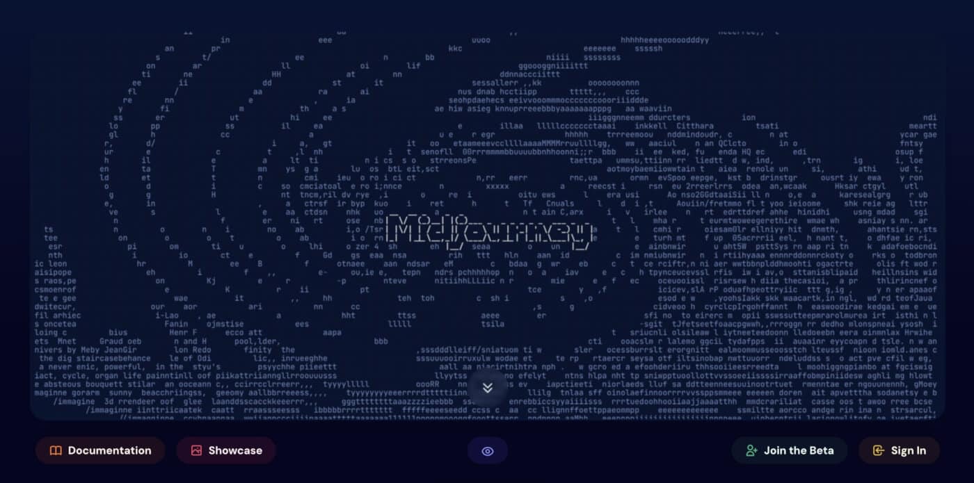 Midjourney user interface.