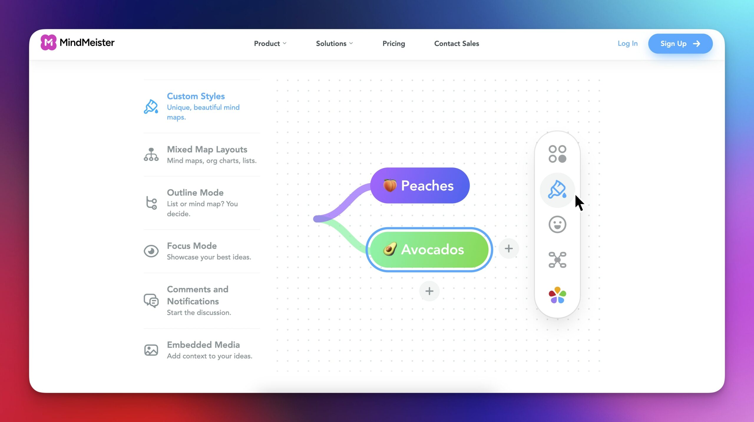 MindMeister user interface.