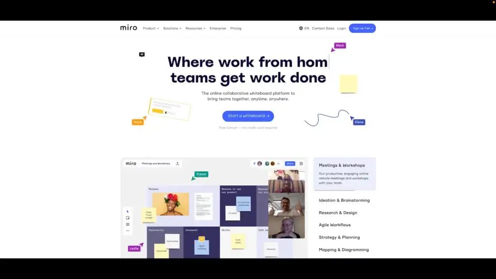 Miro user interface.
