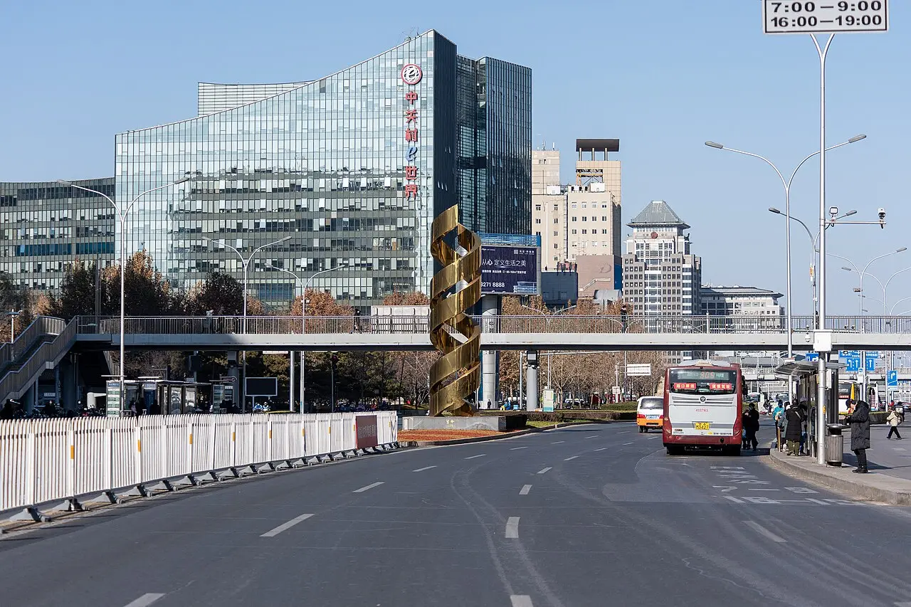 Zhongguancun Street in Haidian District, Beijing, the technology district where Moonshot AI has its headquarters