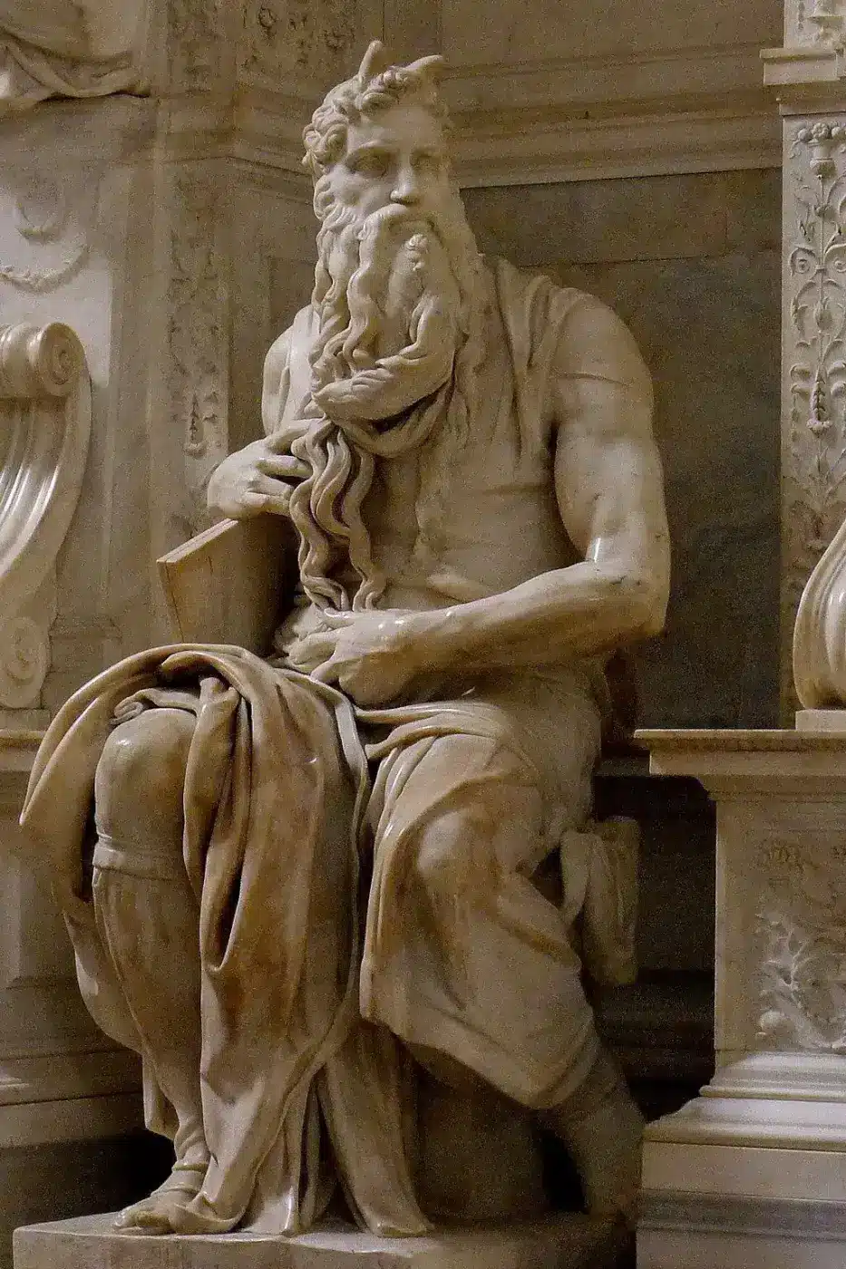 Moses by Michelangelo Buonarroti. 